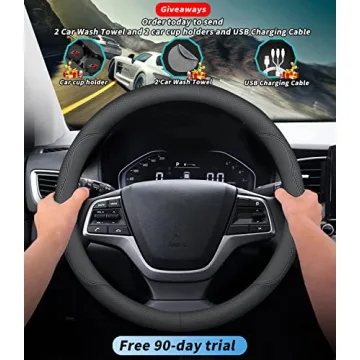 Deer Route Premium Leather Steering Wheel Cover for Toyota - Non-Slip Grip and Breathable Design