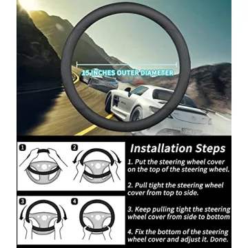 Premium Leather Toyota Steering Wheel Cover for Comfort