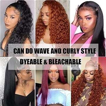 Straight Lace Front Wigs Human Hair Pre Plucked With Natural Hairline 180% Density 18 Inch 10A 13x4 Lace Frontal Wigs For Black Women Human Hair Brazilia Glueless Wigs Human Hair Pre Plucked