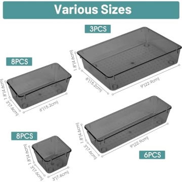 WOWBOX 25 PCS Plastic Drawer Organizer Set for Home