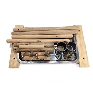 MINORPET Pet Bird Playpen - Natural Wood Parrot Play Gym with Feeders and Swings