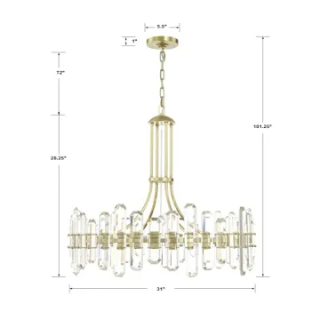 Crystorama Bolton 12 Light Aged Brass Chandelier for Modern Homes