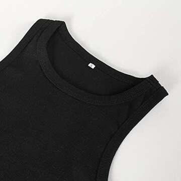 Artfish Women's Fitted Tank Tops - High Neck Cotton Ribbed