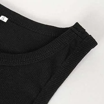 Artfish Women's Fitted Tank Tops - High Neck Cotton Ribbed