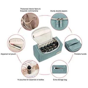 Premium Essential Oil Case for 14 Bottles - Travel Friendly
