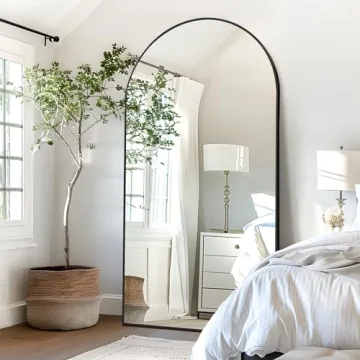 HIGREENA Arched Full Length Mirror, 75"x35" Large Mirror Full Length with Aluminum Alloy Frame, Free...