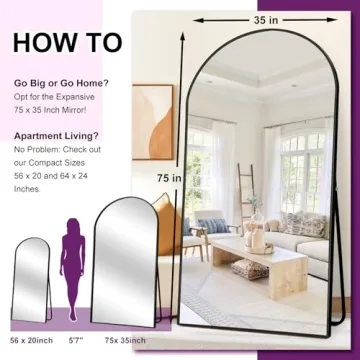 HIGREENA Arched Full Length Mirror, Large & Stylish