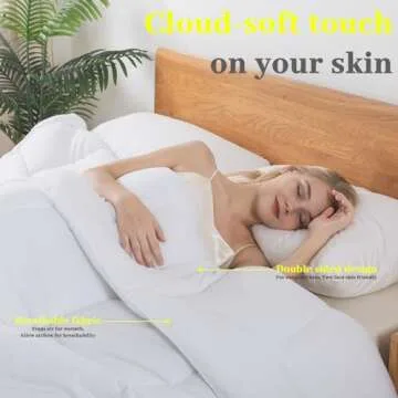 BedTreat Down Alternative Comforter Twin Duvet Insert with Corner Tabs, All Season Quilted Bed Comforter Box-Stitched Lightweight Quilt Twin Comforter White，Machine Washable Microfiber Bedding