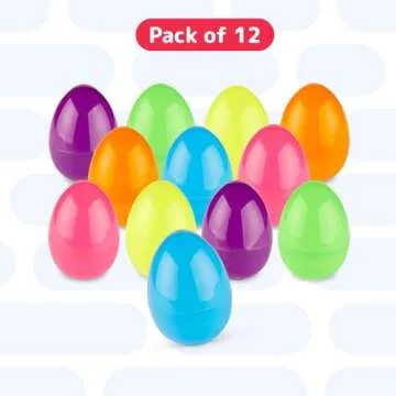 PREXTEX 3.5” Unfilled Easter Eggs - 12 pcs fun for kids