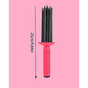 Hair Fluffy Styling Curler Curls Comb,Hair Curler Curling Make Up Brush Roller Tool Portable Hair Curling Roll Comb Anti‑Slip Professional Round Hair Brush for Home Personal Use Travel