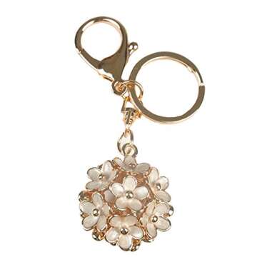 Kissweet Fashion Women Little Daisy Flower Ball Keychain Bag Pendant Charms