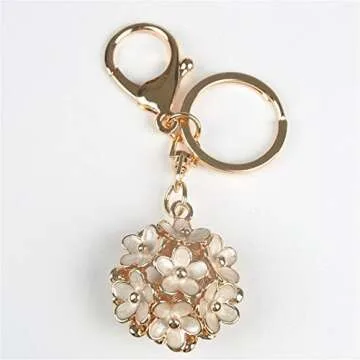 Kissweet Fashion Women Little Daisy Flower Ball Keychain Bag Pendant Charms