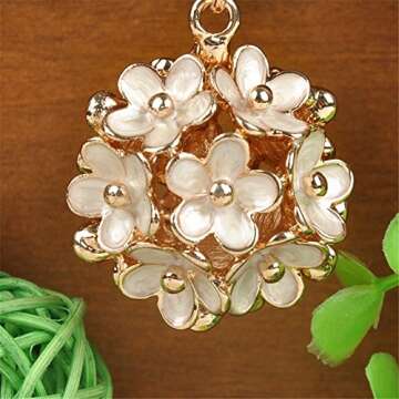 Kissweet Fashion Women Little Daisy Flower Ball Keychain Bag Pendant Charms