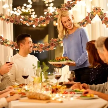 22 Inch Fall Wreath & 6FT Garland for Autumn Decor