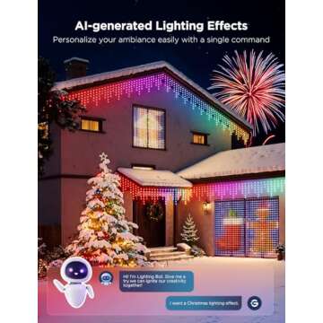 Govee Christmas Lights 2, RGBWIC 66FT 200LEDs Holiday String Lights with Shape Mapping Function, Smart LED Decoration for Indoor Outdoor Tree, 130+ Preset Scenes, Voice and APP Control, Green Wire