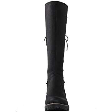 GLOBALWIN Women's Trendy Chunky Heel Knee High Boots