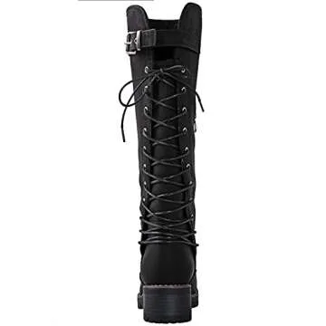 GLOBALWIN Women's Trendy Chunky Heel Knee High Boots