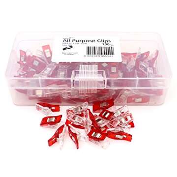 iExcell 100 Pcs Red All Purpose Craft Clips - Best for Sewing Clips, Quilting Clips, Crafters, Croch...