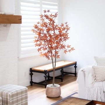 Nearly Natural 6ft Autumn Japanese Maple Tree For Home Decor