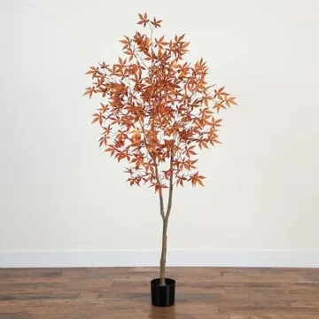 Nearly Natural 6ft Autumn Japanese Maple Tree For Home Decor