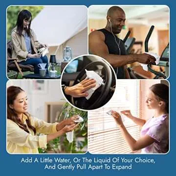 Alpha1 Accessories Compressed Towel Tablets with Travel Wipes Case and Water Pump, 25 Count