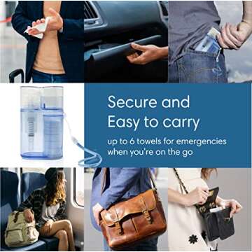 Alpha1 Accessories Compressed Towel Tablets with Travel Wipes Case and Water Pump, 25 Count