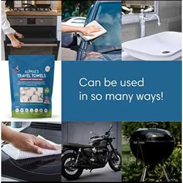 Alpha1 Accessories Compressed Towel Tablets with Travel Wipes Case and Water Pump, 25 Count