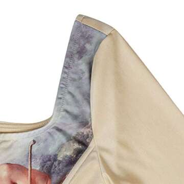 fyclemt Women Push Up Bustiers Corsets Strapless- Sleeveless/Long Sleeve Square Collar Angel Print Crop Top (Apricot Long Sleeve, M)