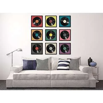 Americanflat Vinyl Record Album Frame - Black 12.5x12.5