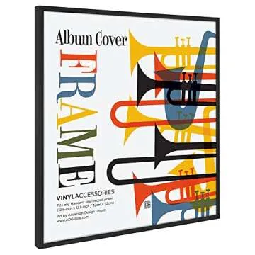 Americanflat Vinyl Record Album Frame - Black 12.5x12.5