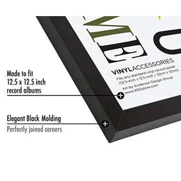 Americanflat Vinyl Record Album Frame - Black 12.5x12.5
