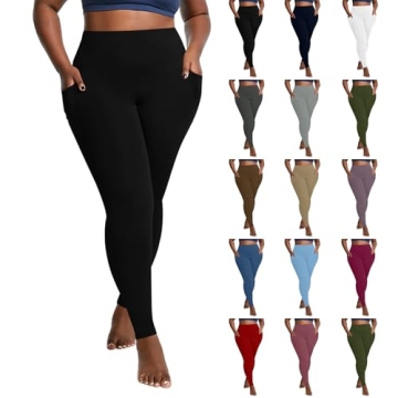 Today 2024 Plus Size Leggings for Women - High Waist, Opaque, and Stretchy with Pockets, Sizes XL to...