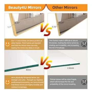 Beauty4U 59" x 16" Gold Full Length Mirror - Stylish & Versatile