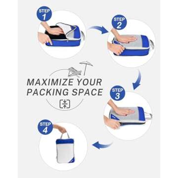 Gonex Compression Packing Cubes Mesh Organizers L+M+S+XS+Slim+Laundry Bag Deep blue