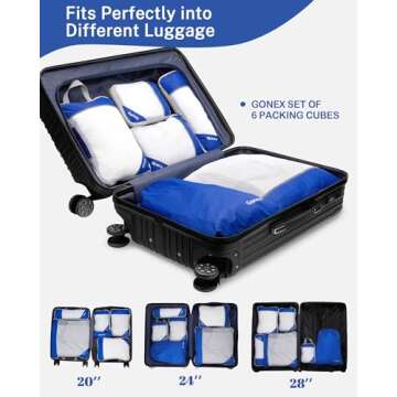 Gonex Compression Packing Cubes Stylish Floral Organizers