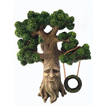 Fairy and Garden Gnome Tree - Enchanted Grandpa Miniature Tree with Removable Glow in The Dark Welco...