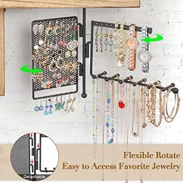 Stylish SOLIMINTR Jewelry Organizer Wall Mount with Shelf
