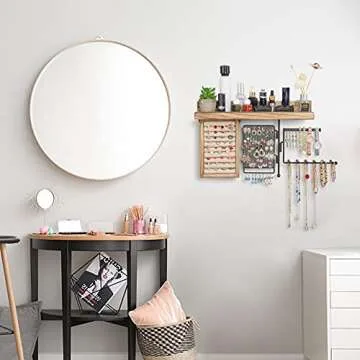 Stylish SOLIMINTR Jewelry Organizer Wall Mount with Shelf