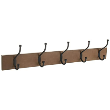 Stylish Amazon Basics Wall-Mounted Coat Rack with 5 Hooks