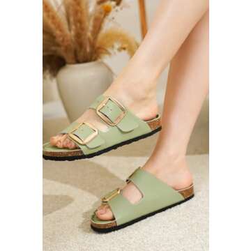 Project Cloud Leather Flat Sandals for Women and Teens