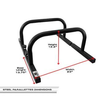 Garage Fit Steel Parallettes for Gymnastics, Handstand Planche Bars, Push up Stand, P Bar, L Bar