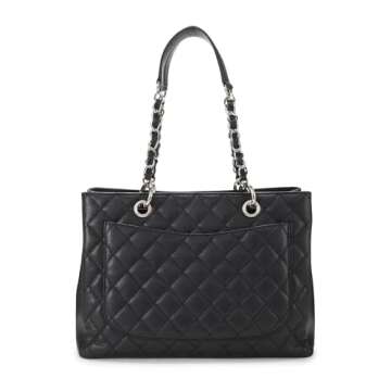 Chanel Black Quilted Caviar Grand Shopping Tote for Sale