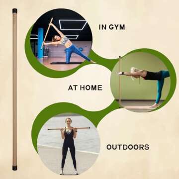 RitFit 5ft Bamboo Yoga Stick for Premium Stretching