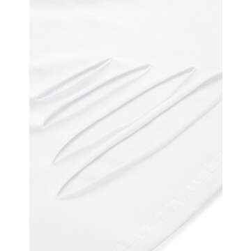 SweatyRocks Women's Summer Short Sleeve Tee Distressed Ripped Crop T-shirt Tops White S