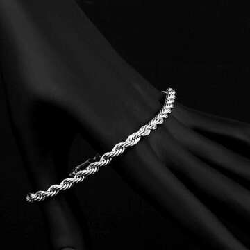 Elegant 925 Silver Twist Bangle Bracelet for Women
