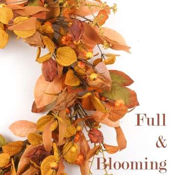 Fall Wreaths for Front Door 20 inch, Fall Wreath with Small Pumpkin Berry Fall Leaves, Autumn Wreath Fall Decoration for Farmhouse Indoor and Outdoor