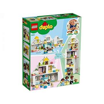 LEGO DUPLO Town Modular Playhouse 10929 Dollhouse with Furniture and a Family, Great Educational Toy for Toddlers (130 Pieces), Multicolor