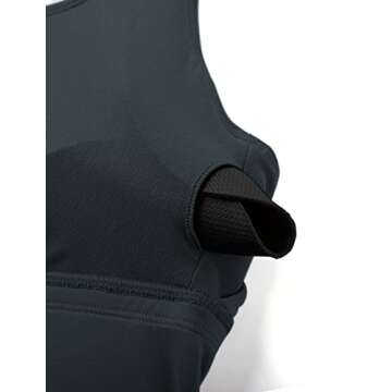 CRZ YOGA Strappy Longline Sports Bras for Women - Wirefree Padded Criss Cross Yoga Cropped Tank Tops Melanite Medium