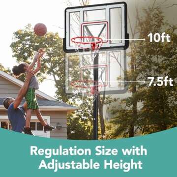 Best Choice Products 10ft Regulation-Size Basketball Hoop - Adjustable & Portable Goal System with S...