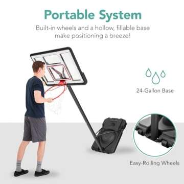 Regulation Basketball Hoop 10ft Adjustable Portable Goal by Best Choice Products